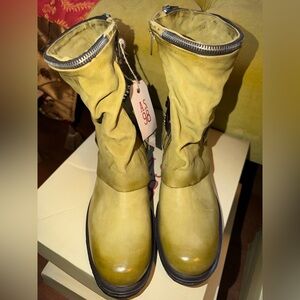 A.S.98 Saintec Leather Boots with Swarovski Crystals, (Detox colour) new in box